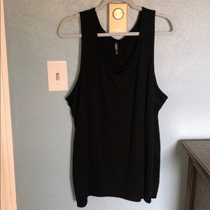 Black ribbed tank 3X